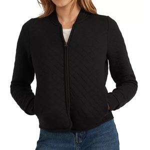 Marine Layer black quilted bomber